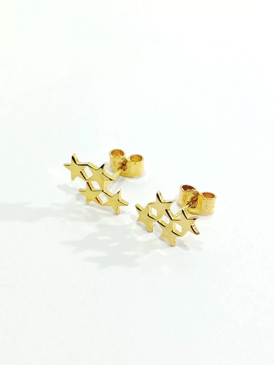 Pair Of Gold Star Earrings-photo-4