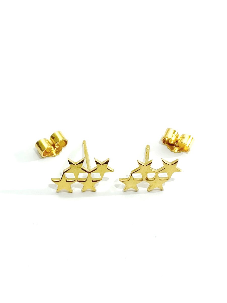 Pair Of Gold Star Earrings