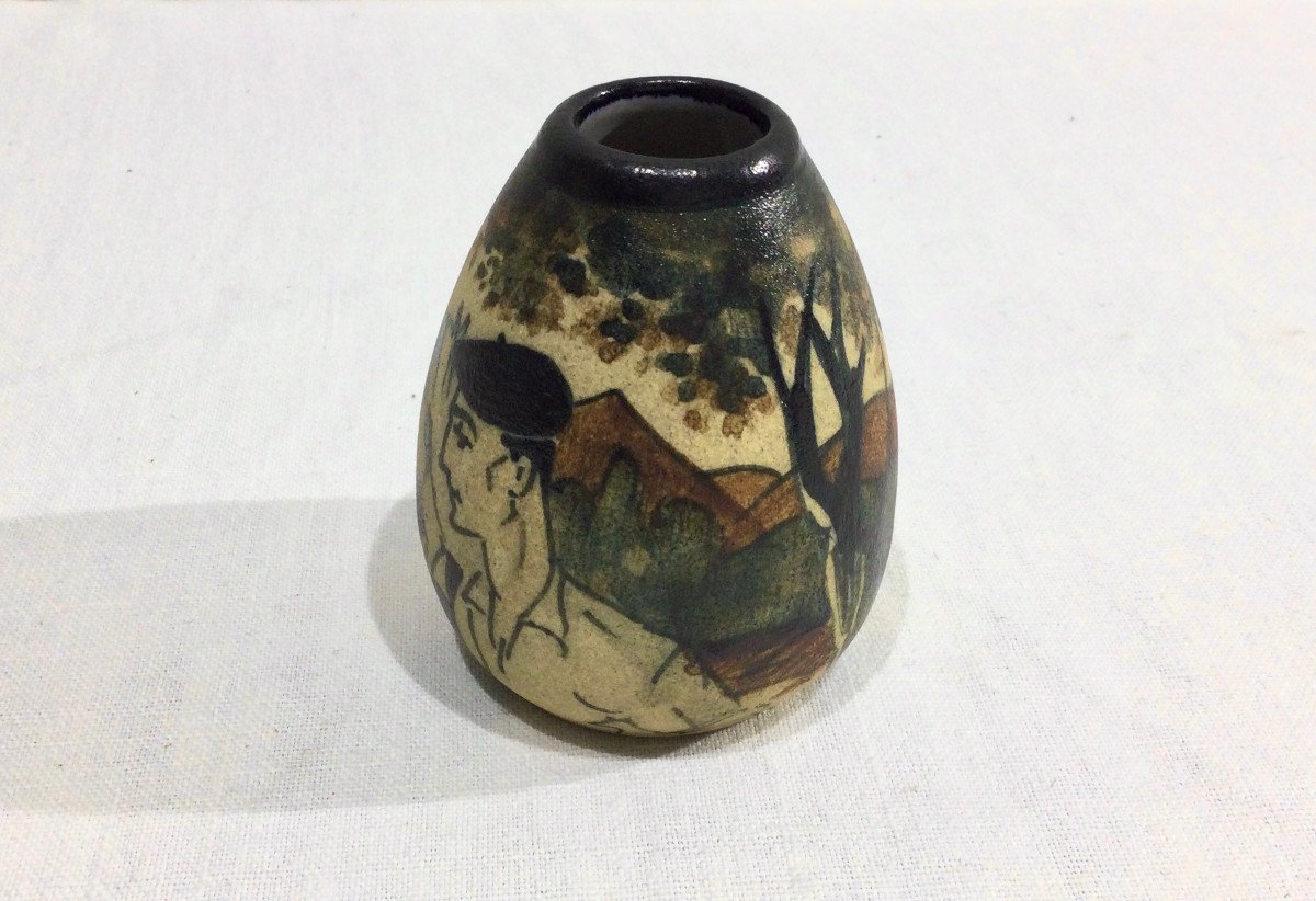 Ciboure Petit Vase Ovoïde En Céramique -photo-1