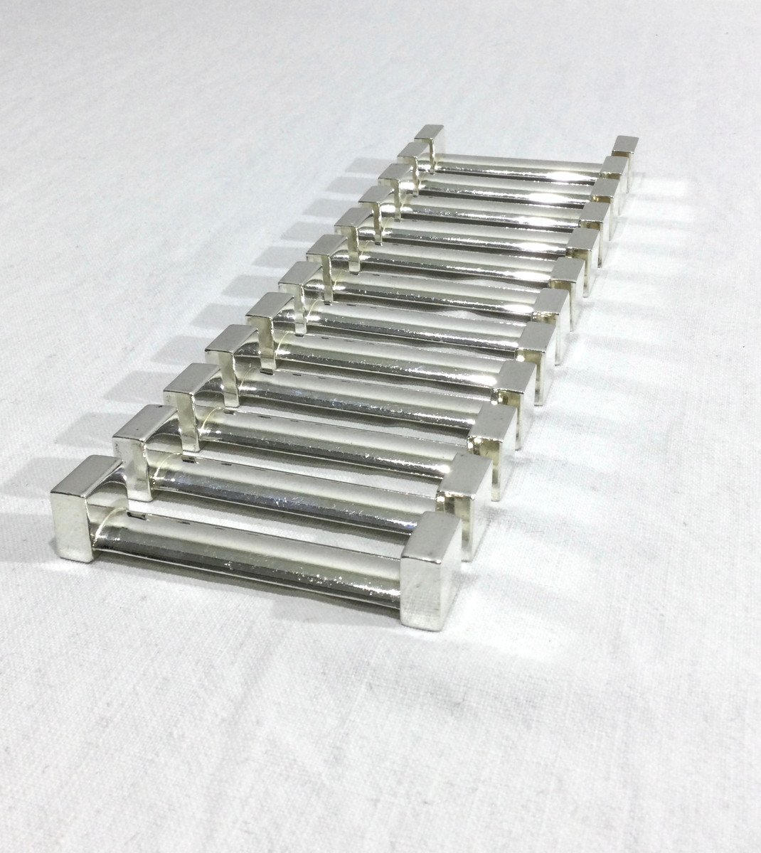 Saint Médard – 12 Silver Metal Knife Holders-photo-1