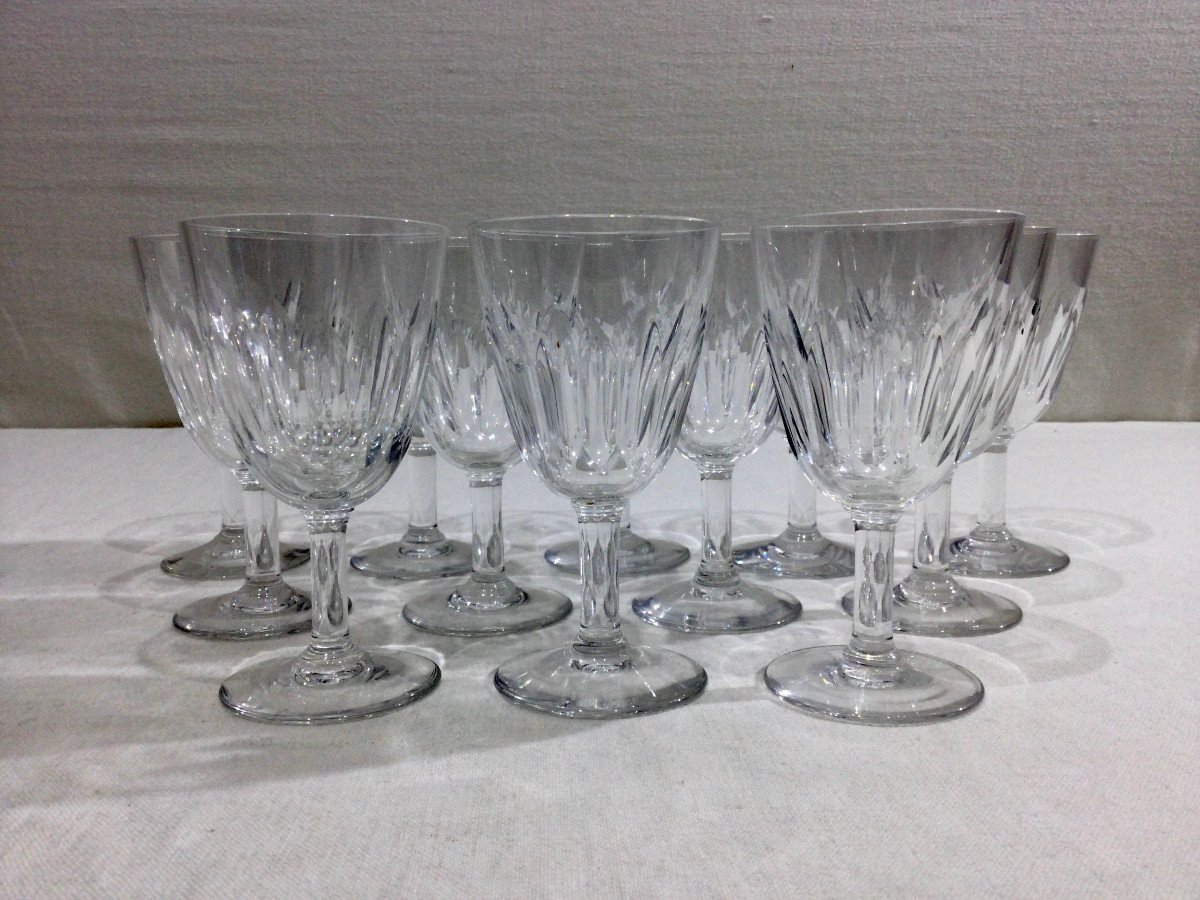 Baccarat – 12 Baccarat Crystal Red Wine Glasses Casino Model-photo-2
