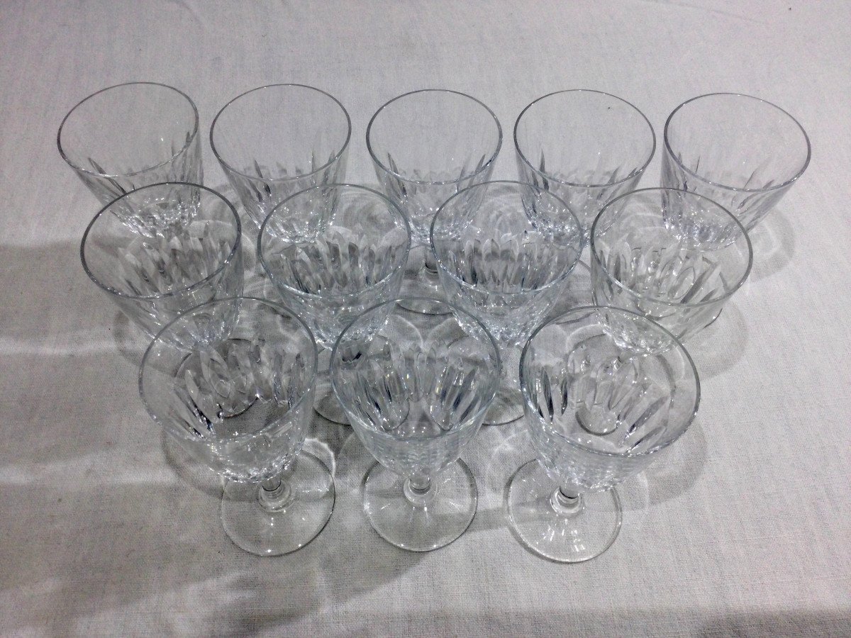 Baccarat – 12 Baccarat Crystal Red Wine Glasses Casino Model-photo-3