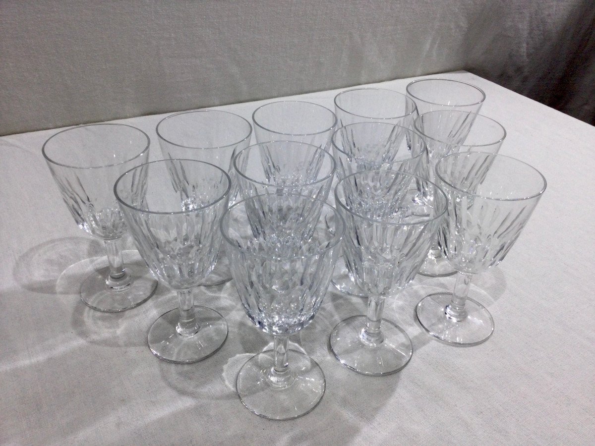 Baccarat – 12 Baccarat Crystal Red Wine Glasses Casino Model-photo-4