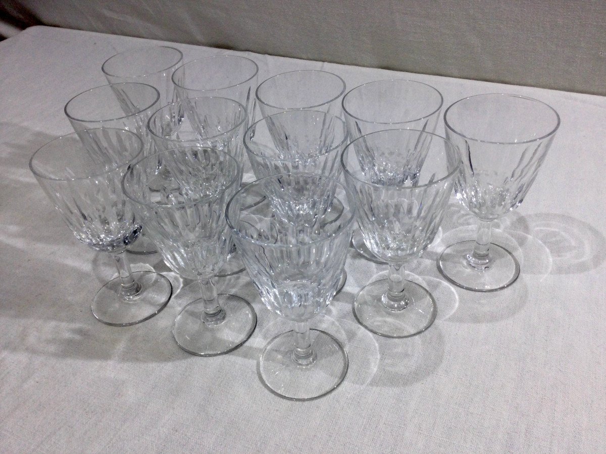 Baccarat – 12 Baccarat Crystal Red Wine Glasses Casino Model-photo-1