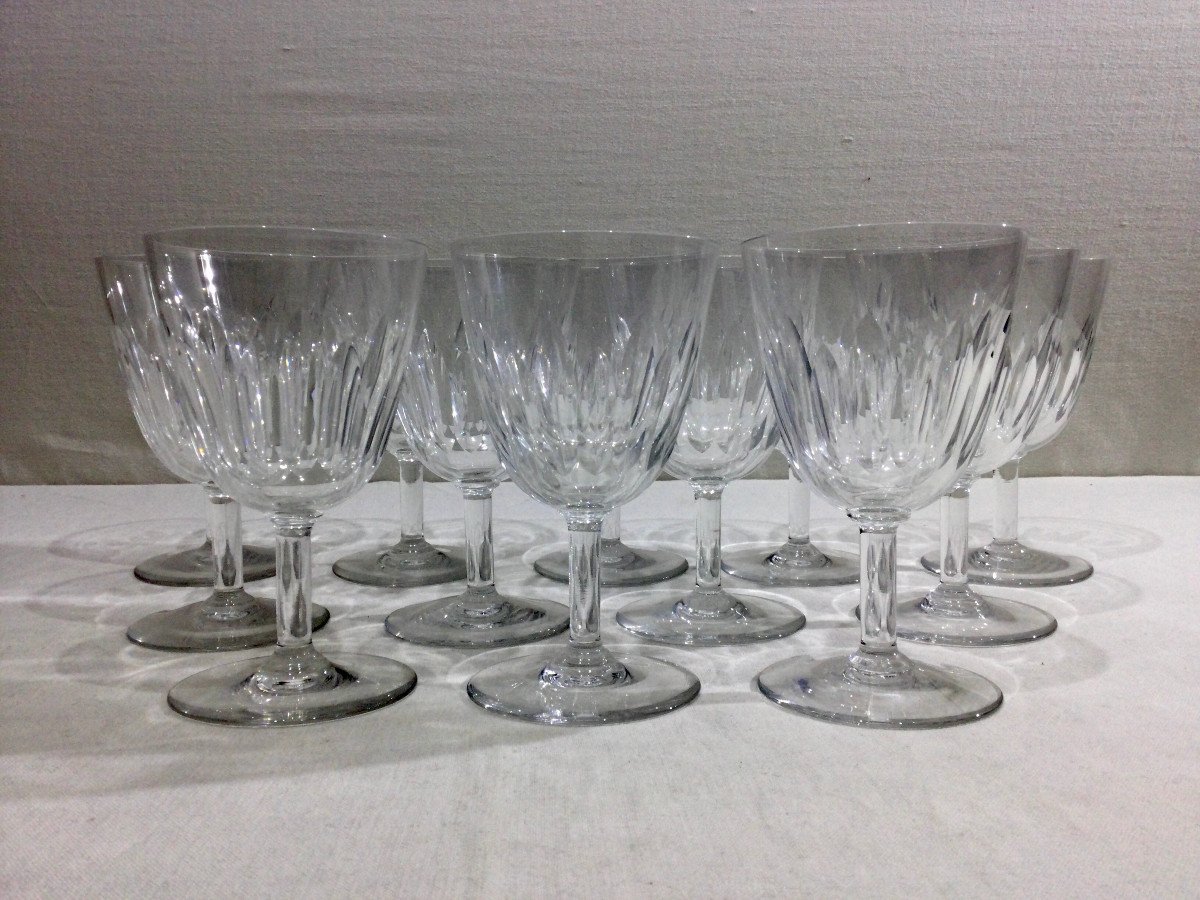 Baccarat – 12 verres à vin blanc En Cristal De Baccarat Modèle Casino-photo-2