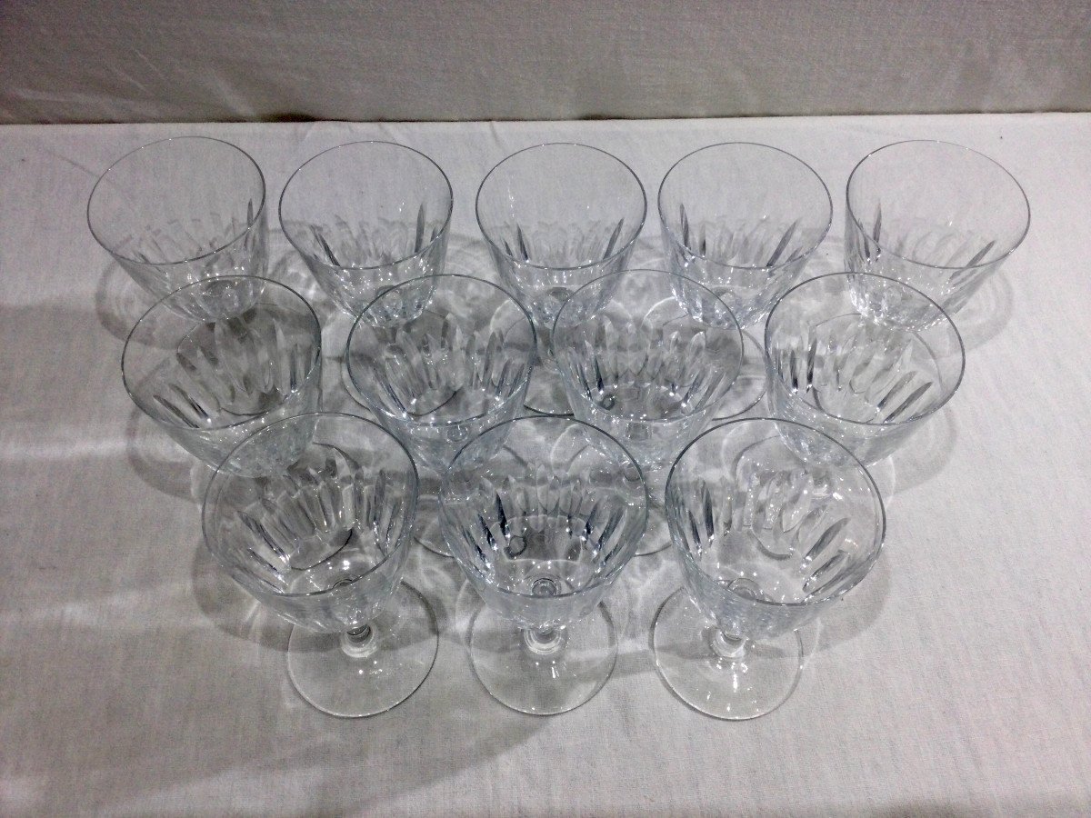 Baccarat – 12 verres à vin blanc En Cristal De Baccarat Modèle Casino-photo-3