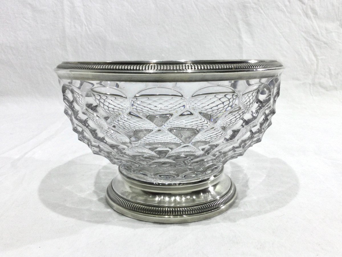 Henri Soufflot - Crystal And Silver Salad Bowl