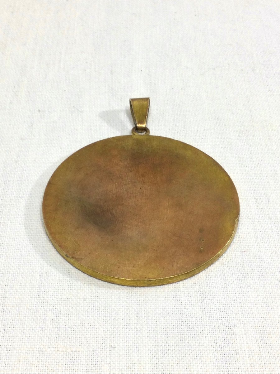 Medal Of The Angel Raphael In Copper And Silver Metal-photo-1