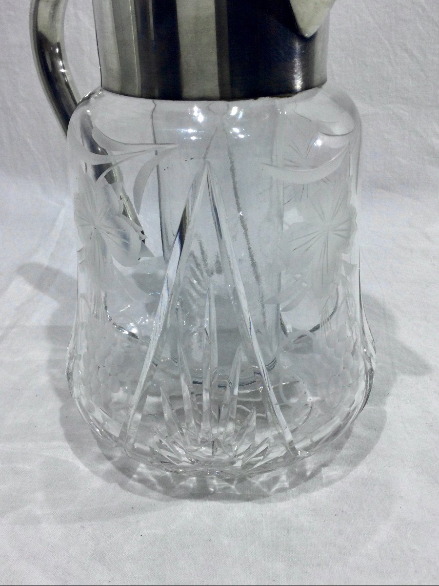 Jug In Crystal And Silver Metal-photo-1