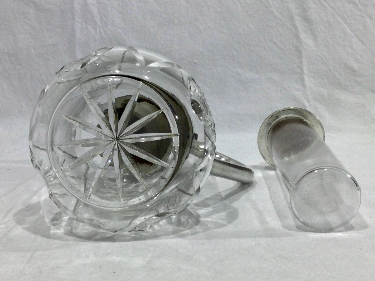 Jug In Crystal And Silver Metal-photo-6