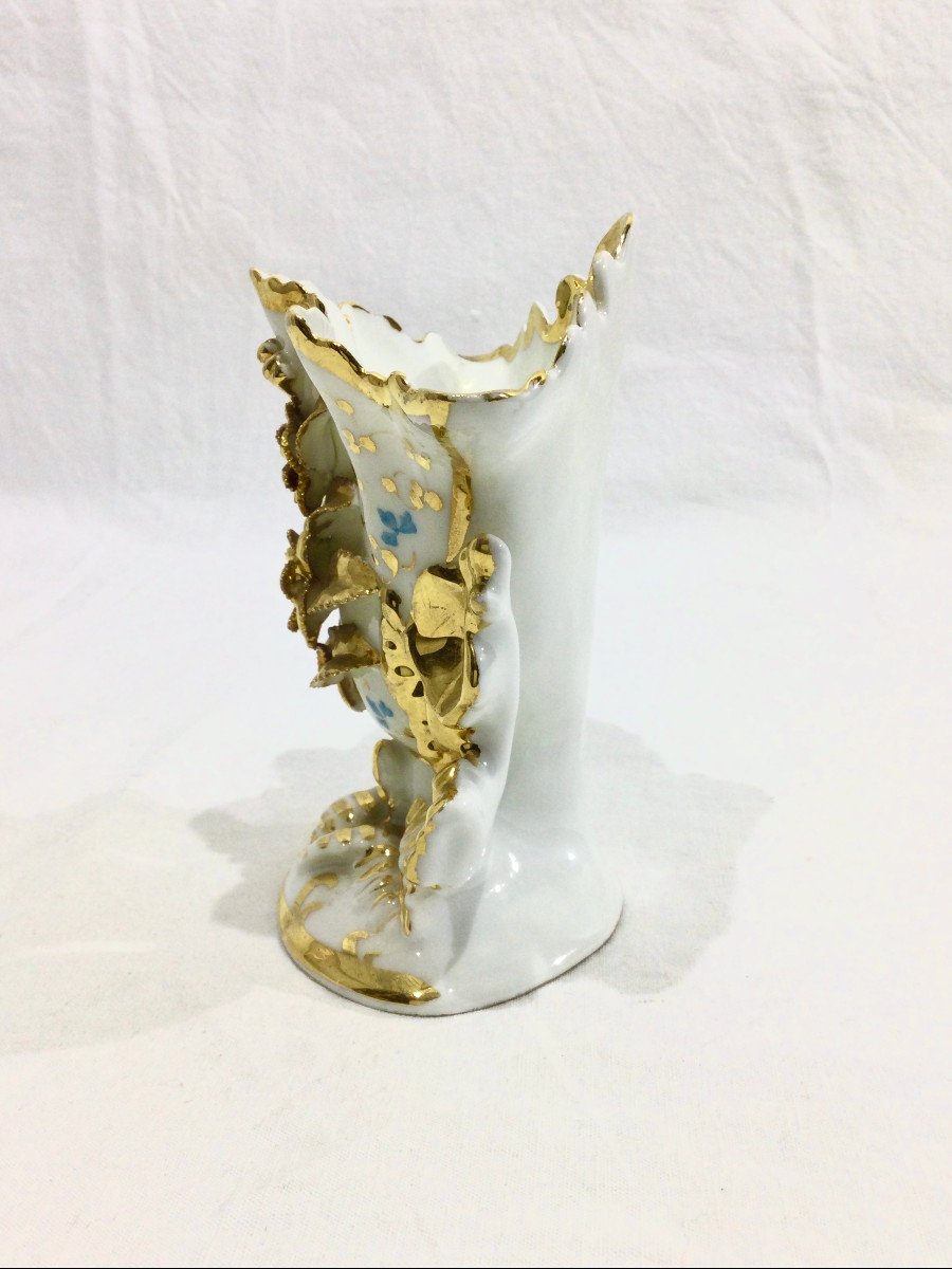 Vase De Mariée En Porcelaine Vieux Paris XIXème Siècle-photo-3