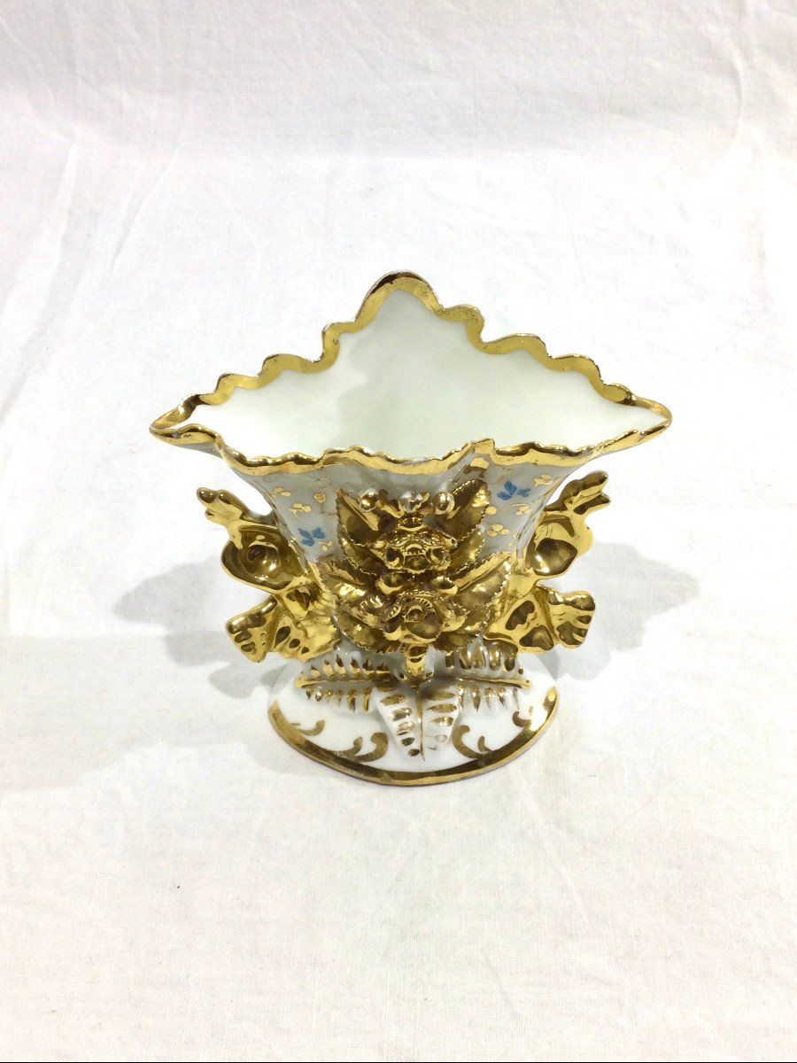 Vase De Mariée En Porcelaine Vieux Paris XIXème Siècle-photo-3