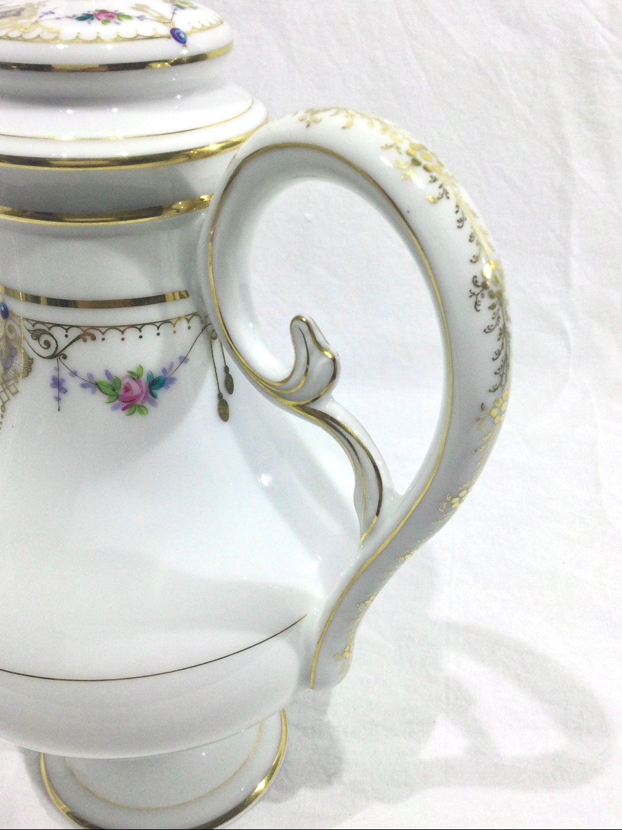 Old Paris Porcelain Teapot 19th Century-photo-3