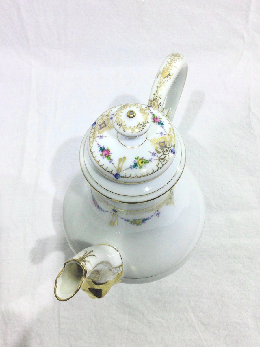 Old Paris Porcelain Teapot 19th Century-photo-5
