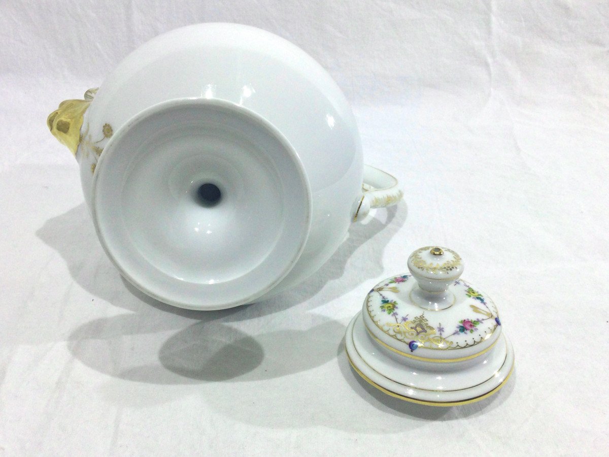 Old Paris Porcelain Teapot 19th Century-photo-8