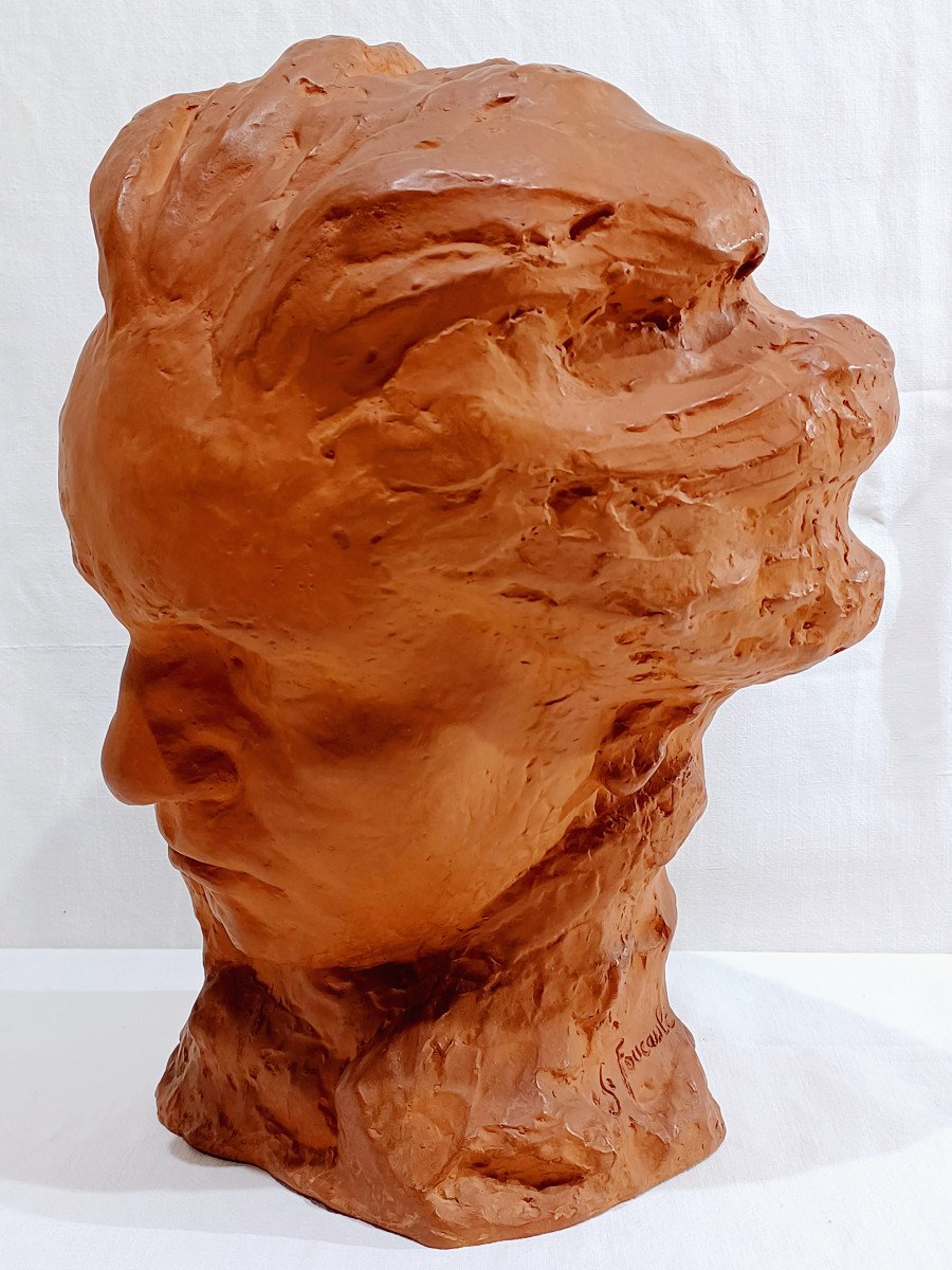 S. Foucault - Buste Beethoven En Terre Cuite-photo-2