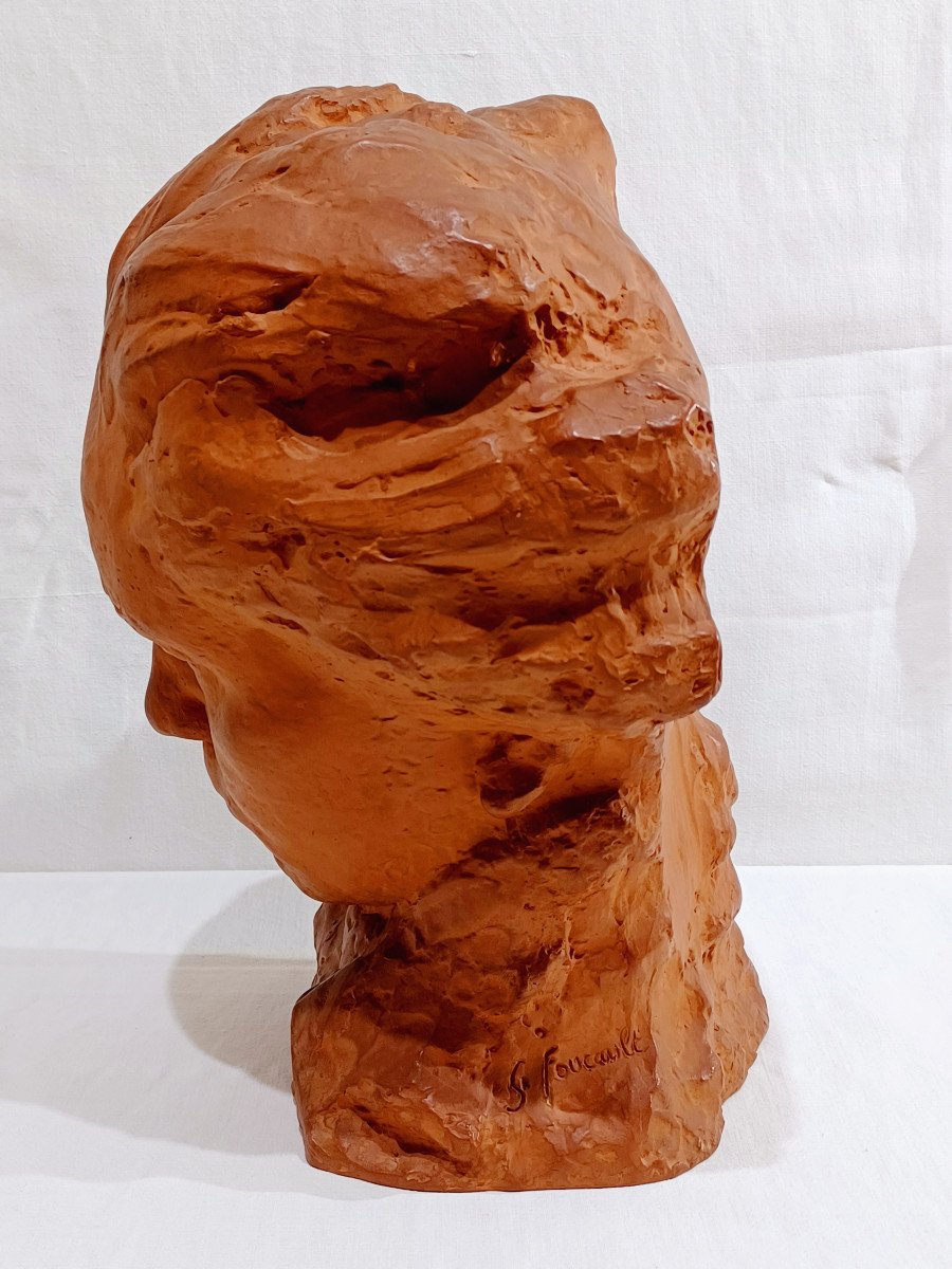 S. Foucault - Buste Beethoven En Terre Cuite-photo-3