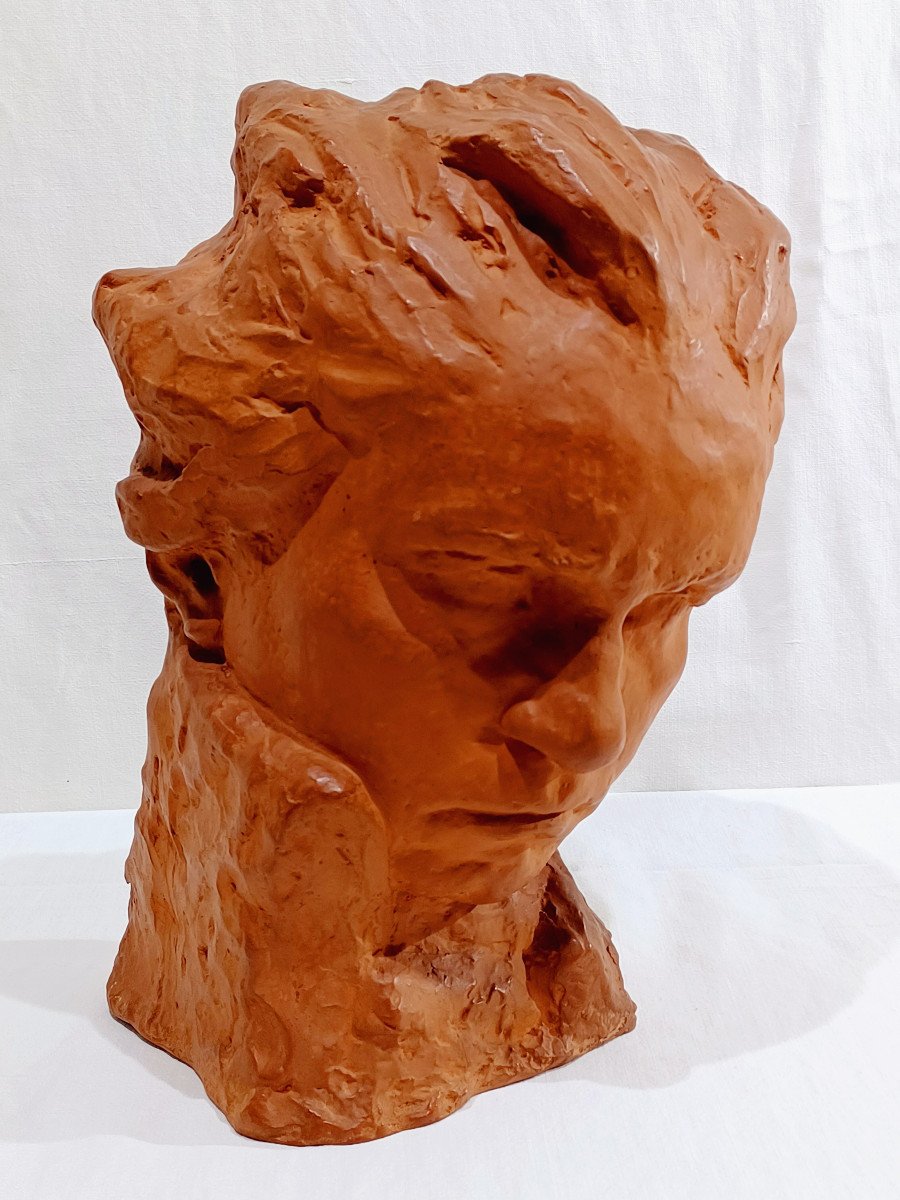 S. Foucault - Buste Beethoven En Terre Cuite-photo-4