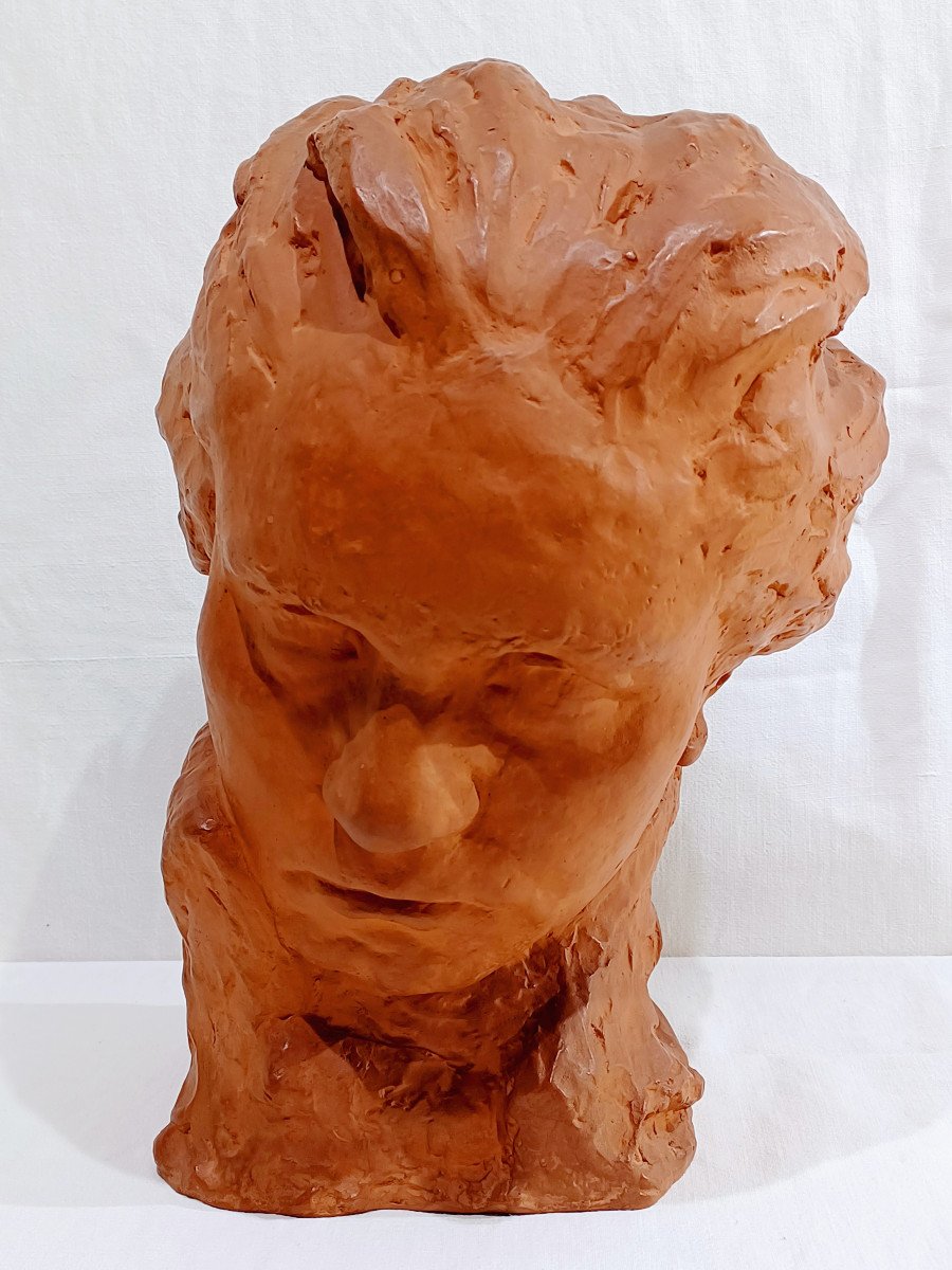 S. Foucault - Buste Beethoven En Terre Cuite