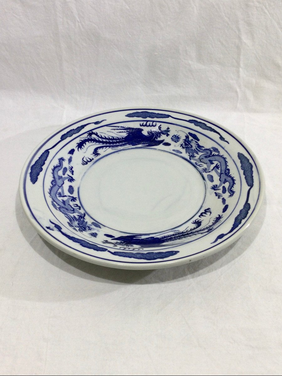 Grand Plat En Porcelaine De Chine  -photo-2