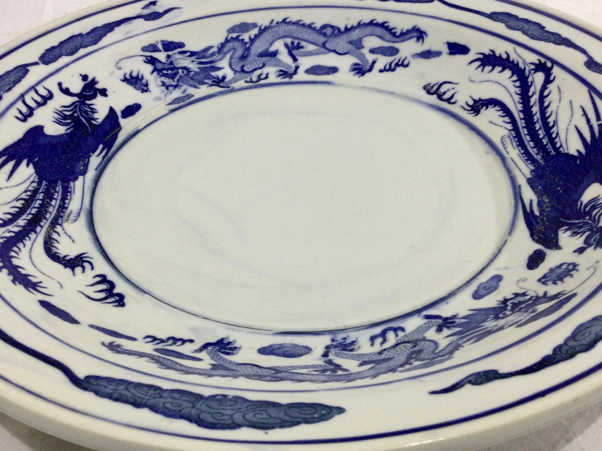 Grand Plat En Porcelaine De Chine  -photo-3