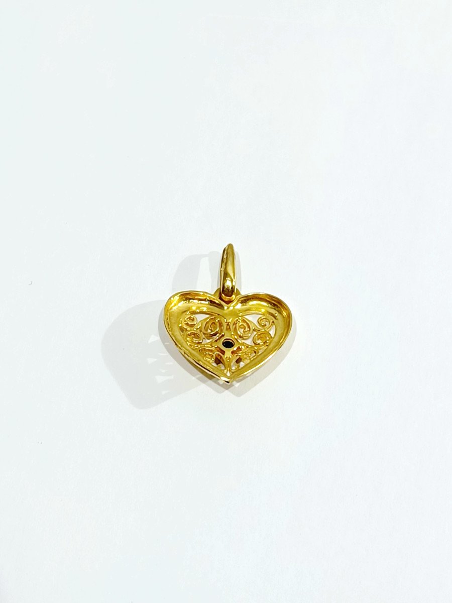 Gold And Sapphire Heart Pendant -photo-1