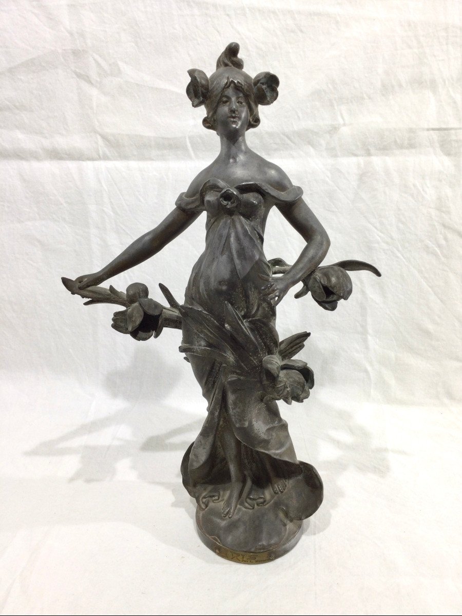 L. Moreau - Sculpture Iris En Régule-photo-2