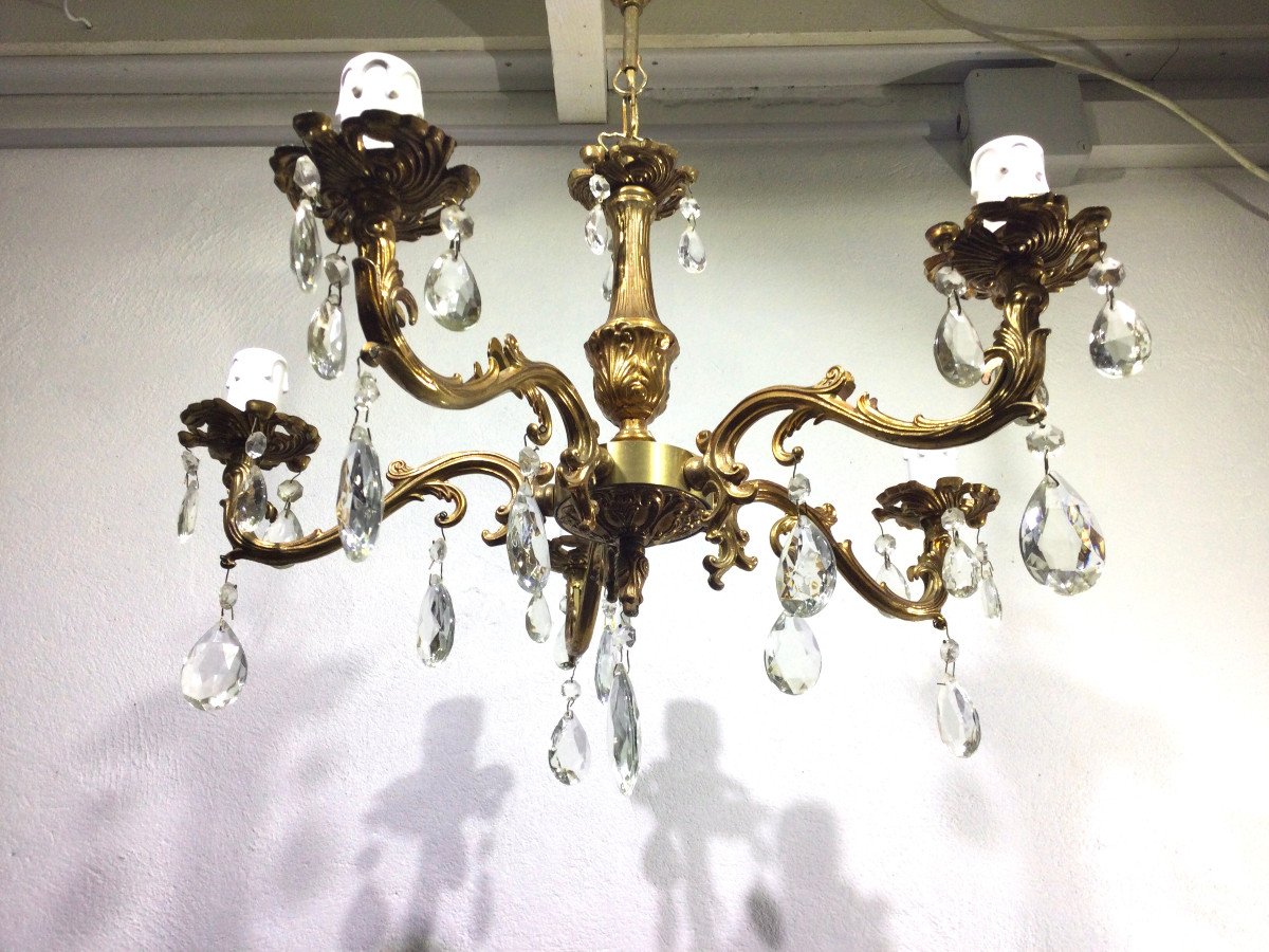 5 Light Chandelier In Bronze And Tassels-photo-2