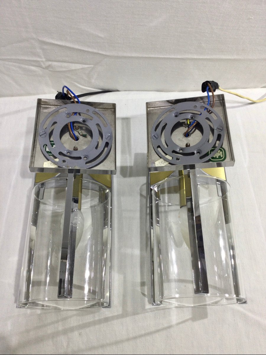Gaetano Sciolari – Pair Of Triangle Sconces -photo-7