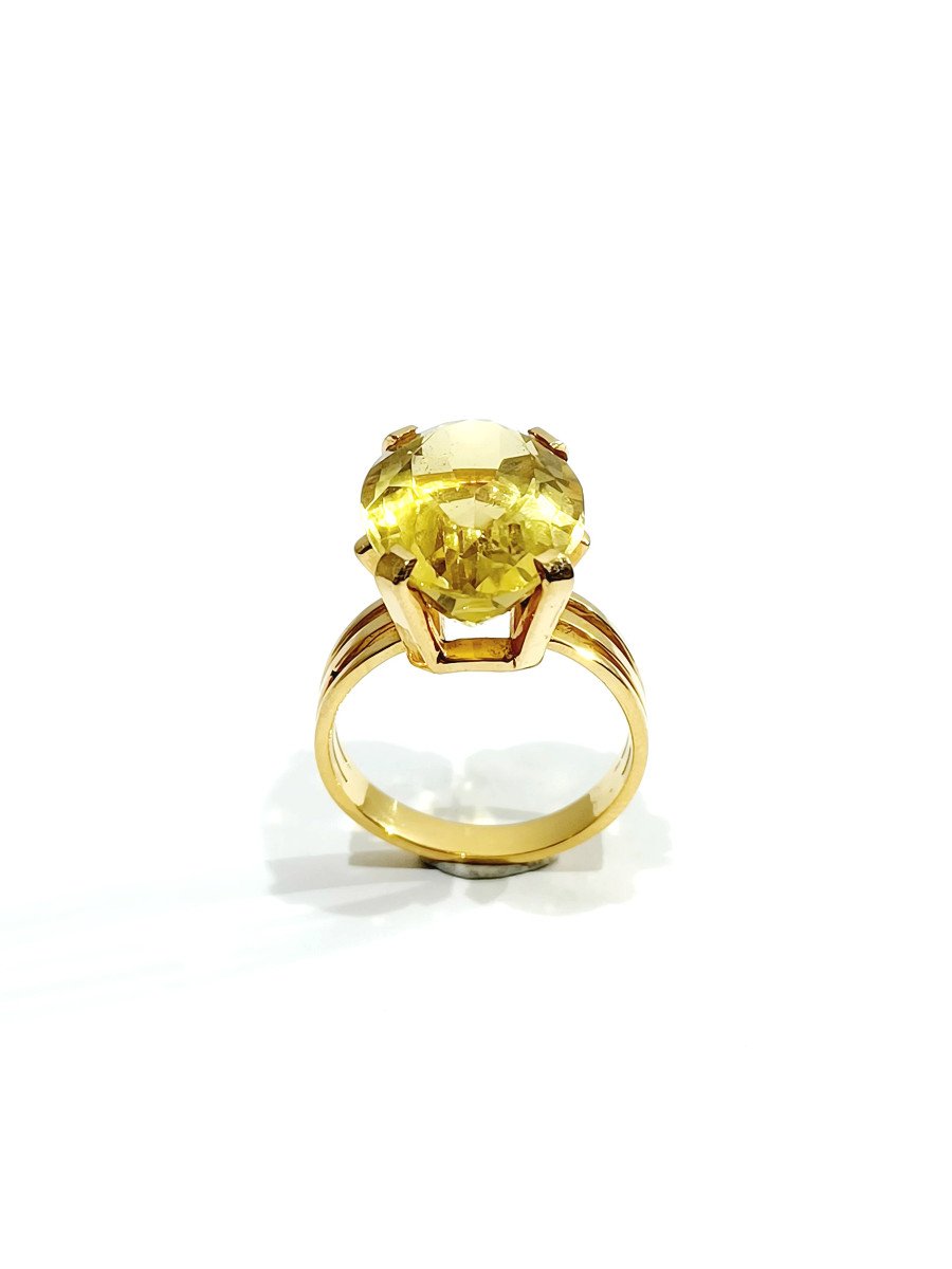 Rose Gold And Citrine Ring-photo-2