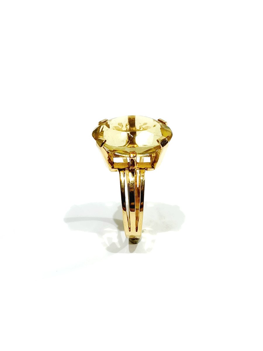 Bague En Or Rose Et Citrine-photo-3
