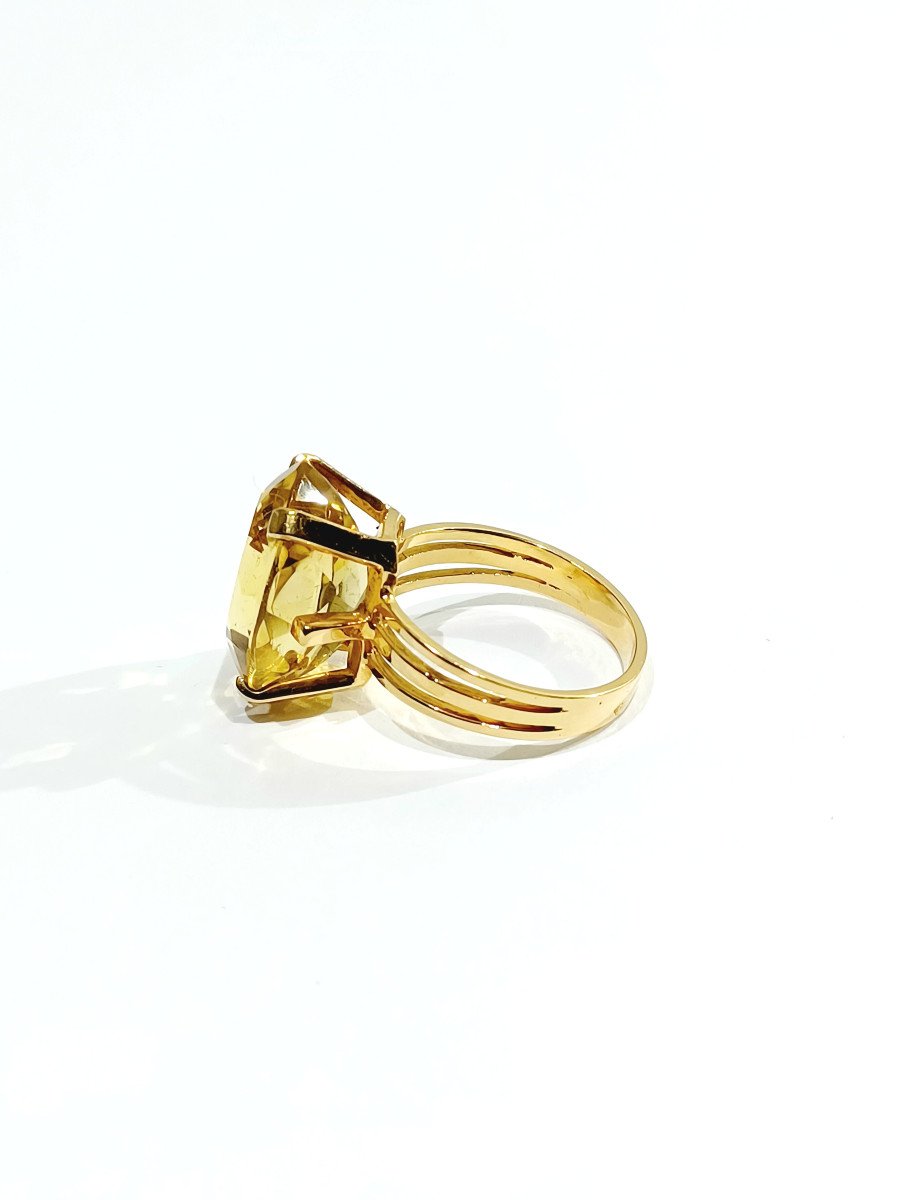 Bague En Or Rose Et Citrine-photo-2