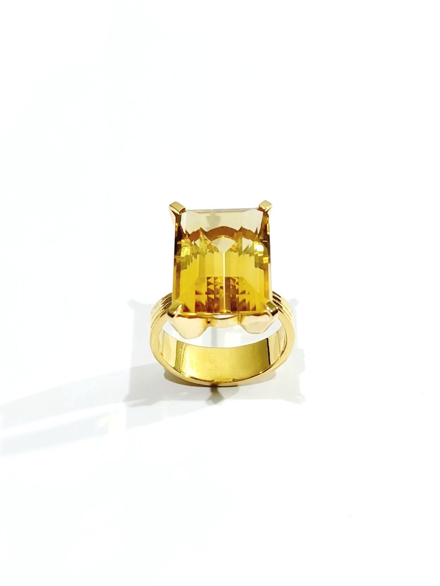 Bague Or Et Citrine-photo-2