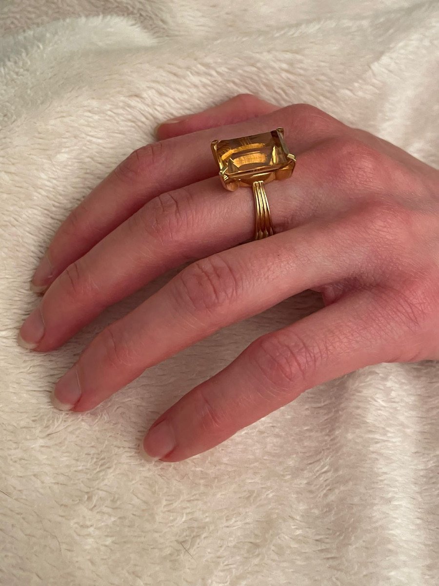 Bague Or Et Citrine-photo-8