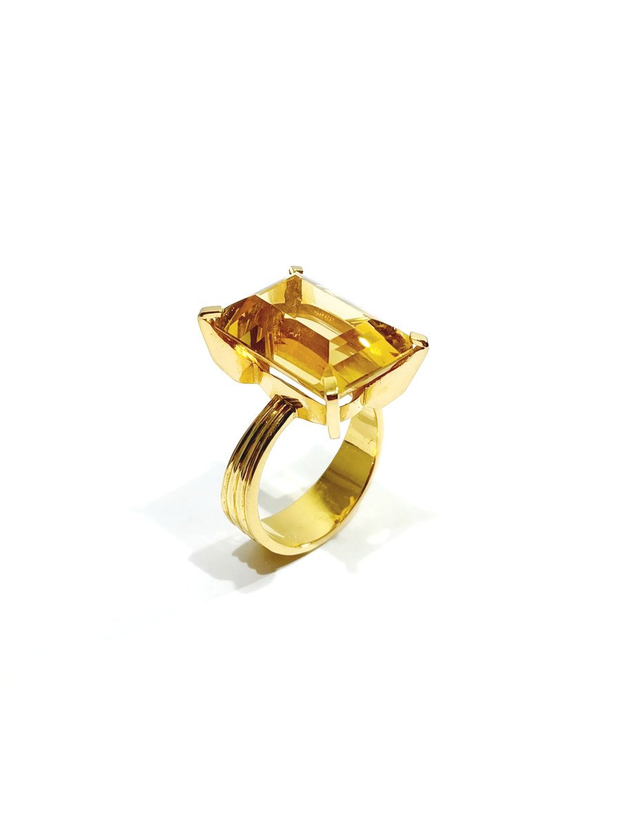 Bague Or Et Citrine