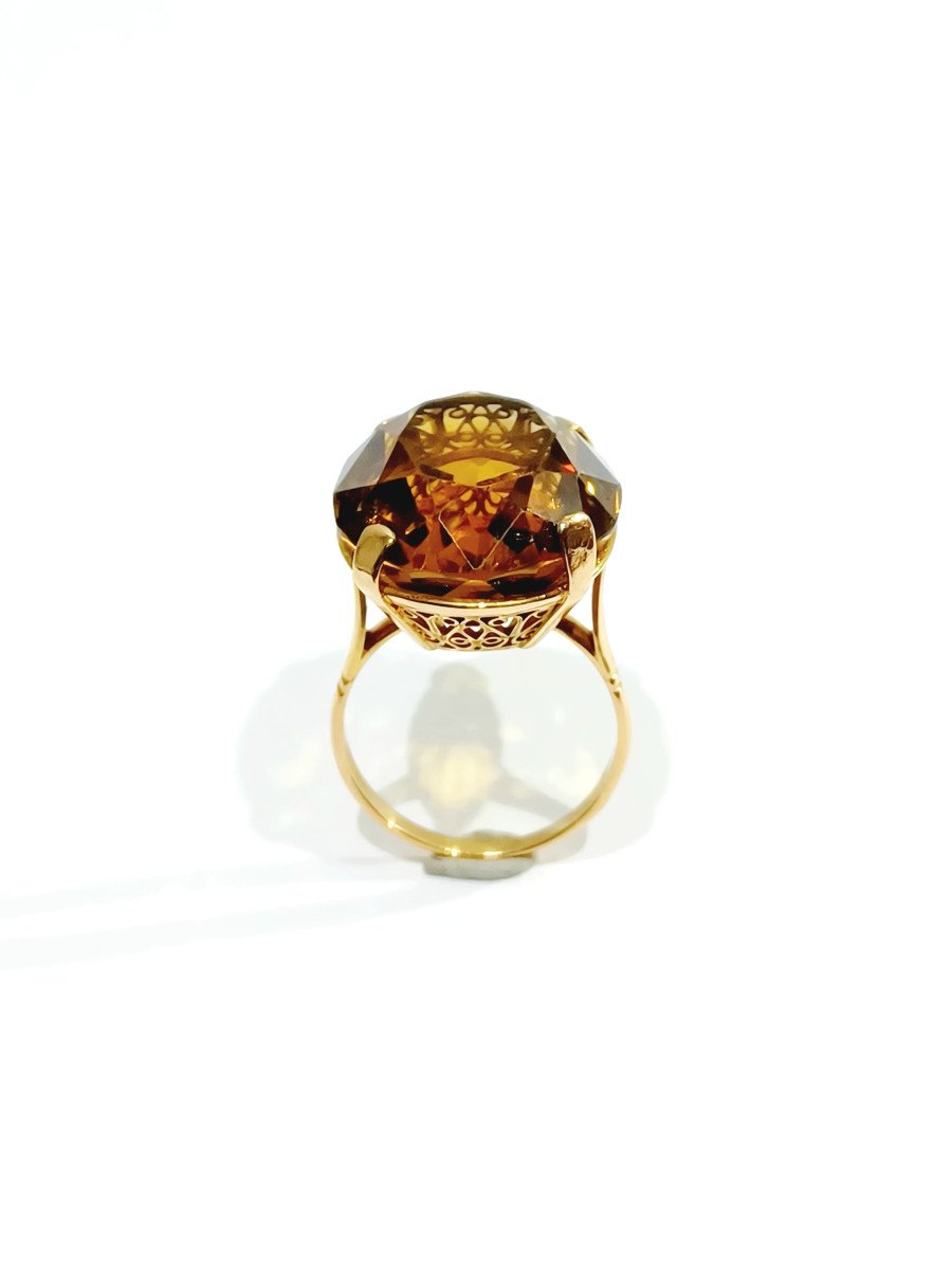 Gold Ring Set With A Citrine-photo-2