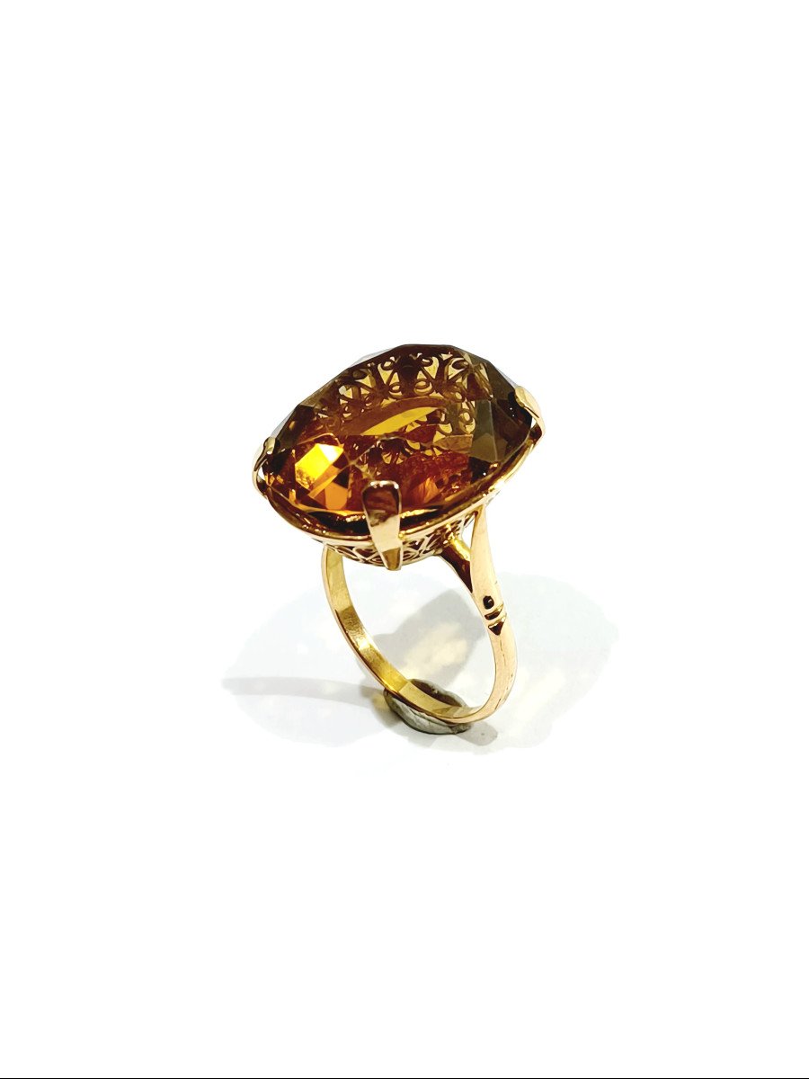 Gold Ring Set With A Citrine-photo-4
