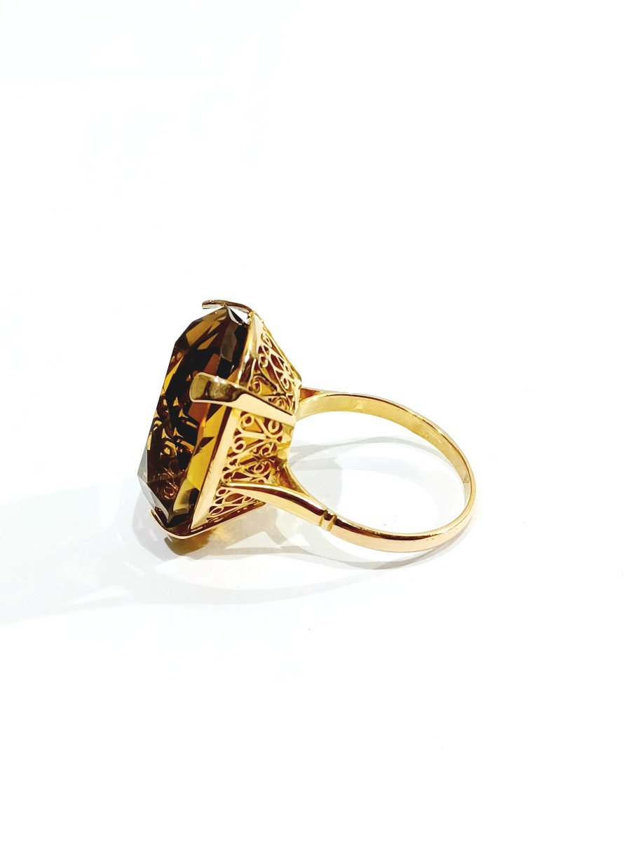 Gold Ring Set With A Citrine-photo-2