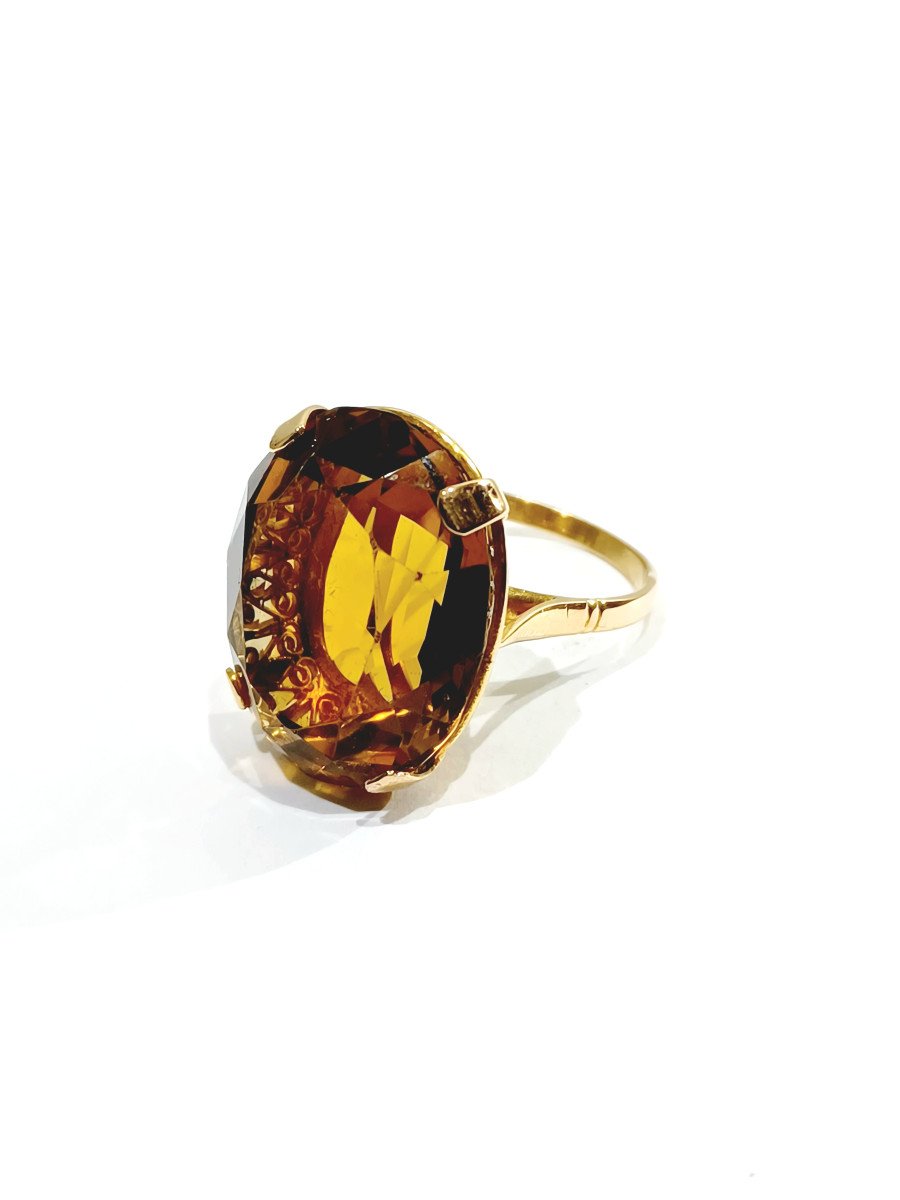 Gold Ring Set With A Citrine-photo-4