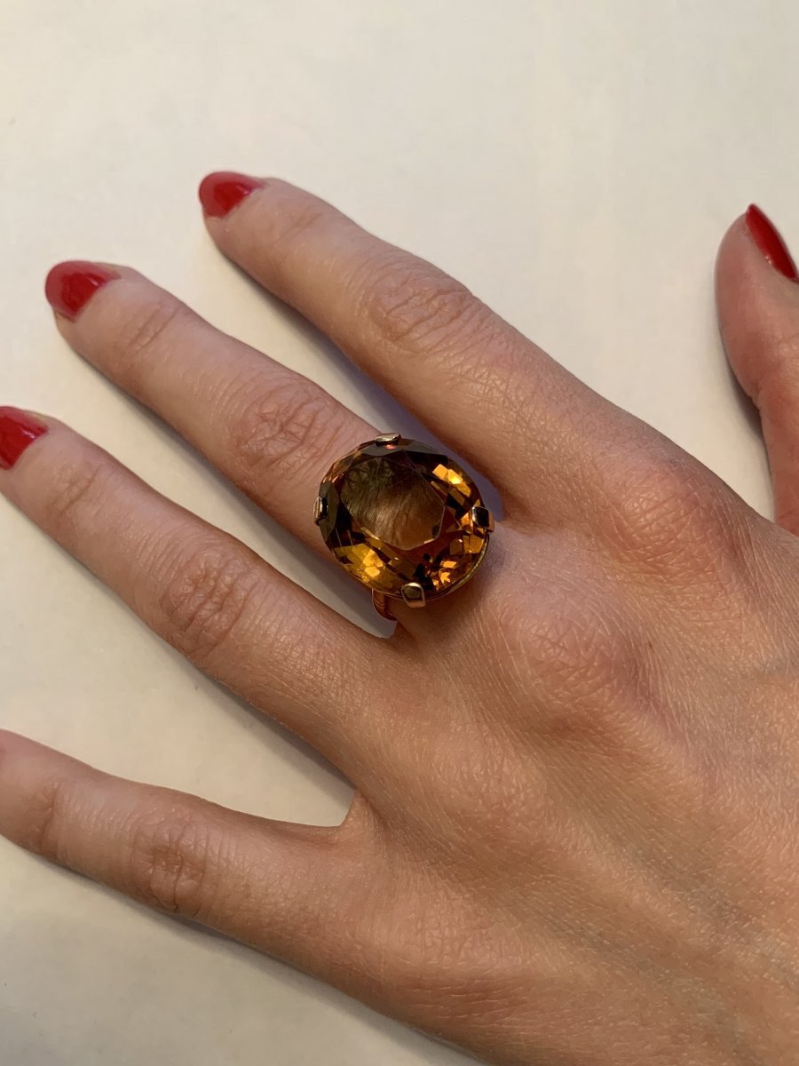 Gold Ring Set With A Citrine-photo-7