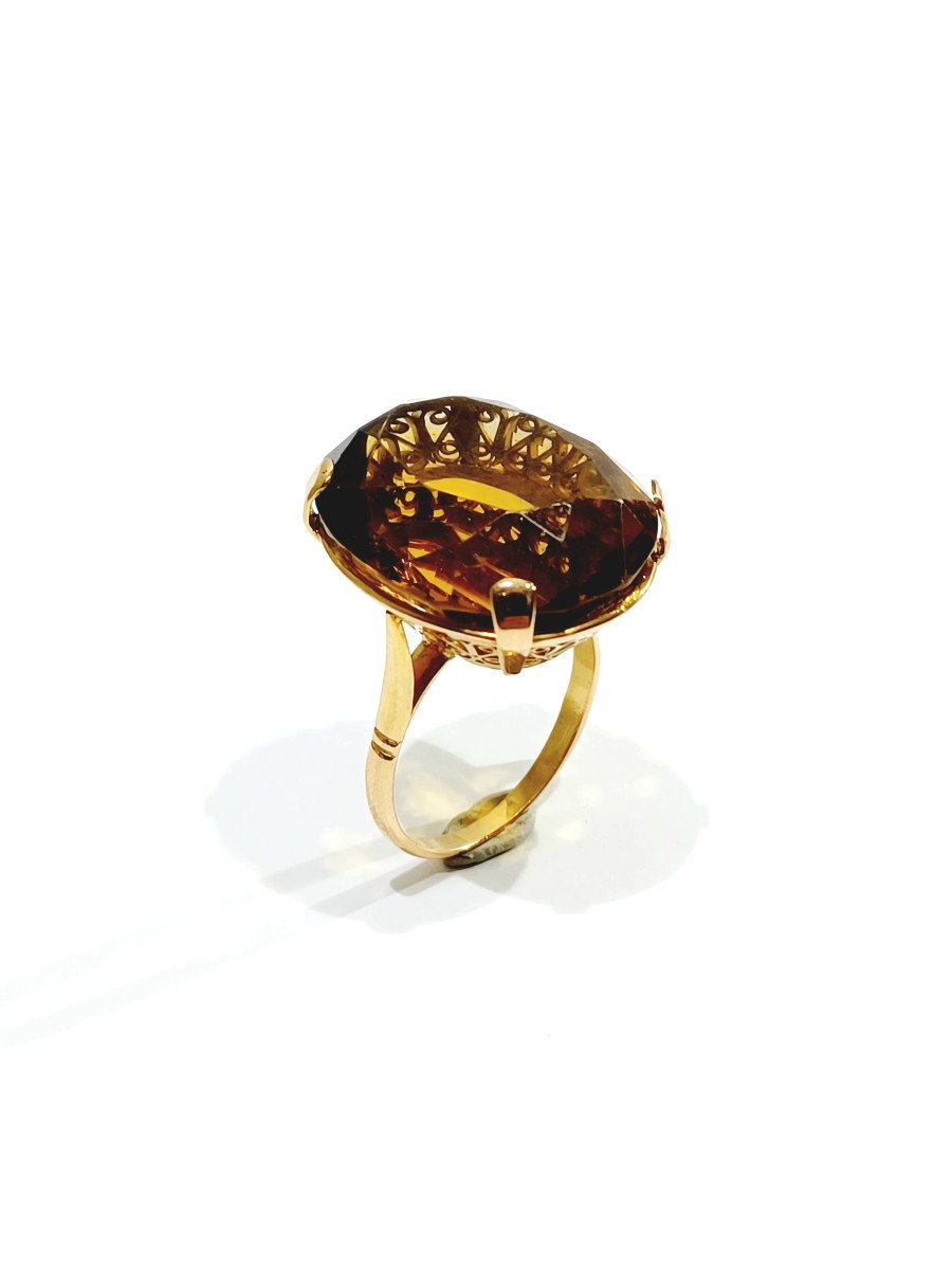 Gold Ring Set With A Citrine