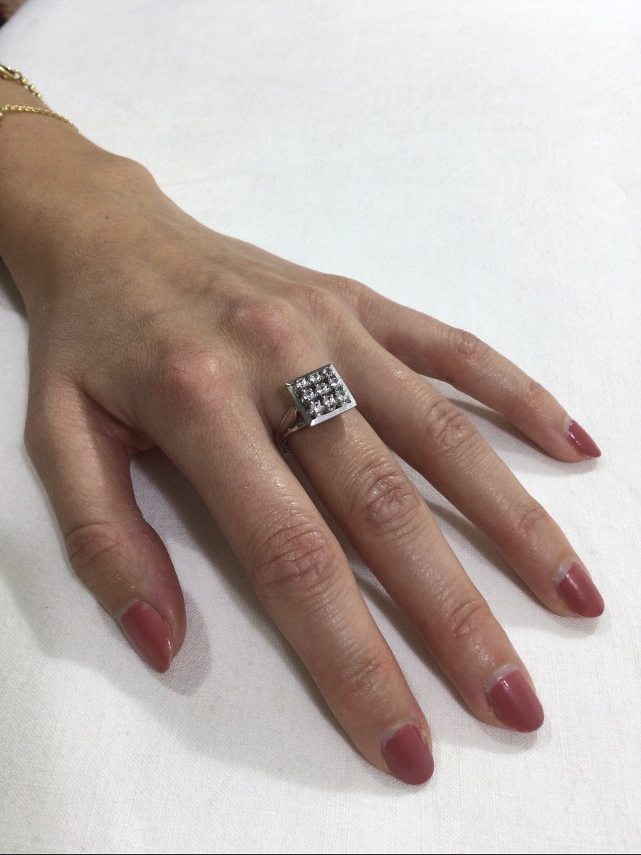 Pavement Diamonds And White Gold Ring-photo-8