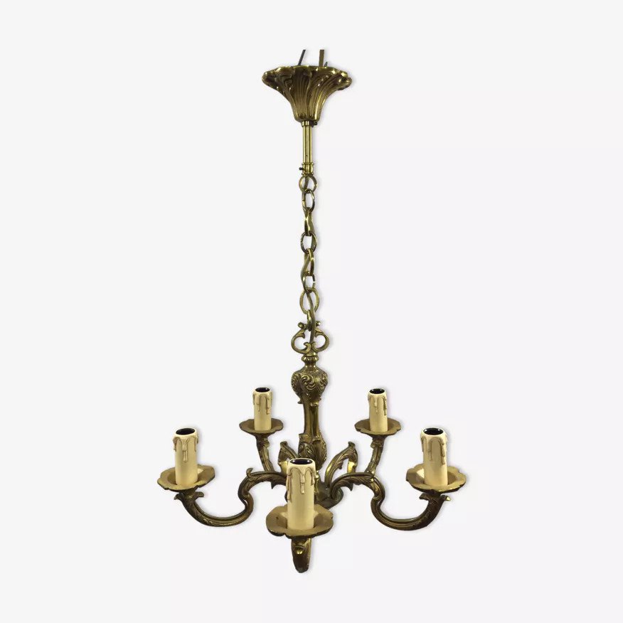 Bronze Chandelier With 5 Lights-photo-4