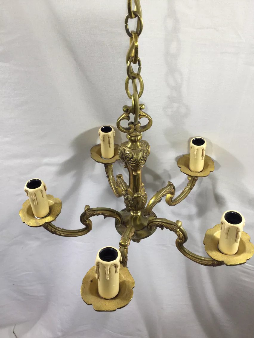 Bronze Chandelier With 5 Lights-photo-1