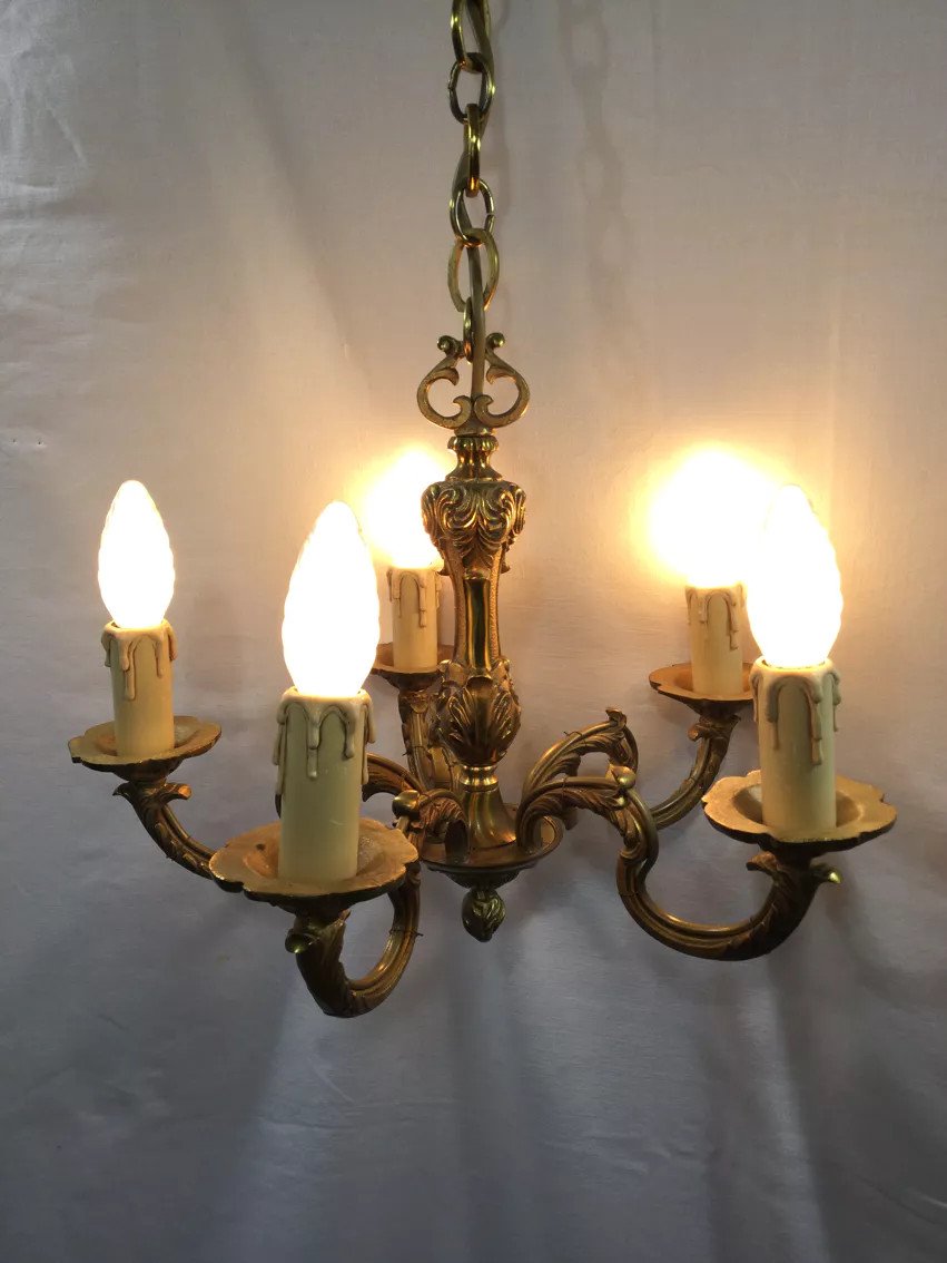 Bronze Chandelier With 5 Lights-photo-3