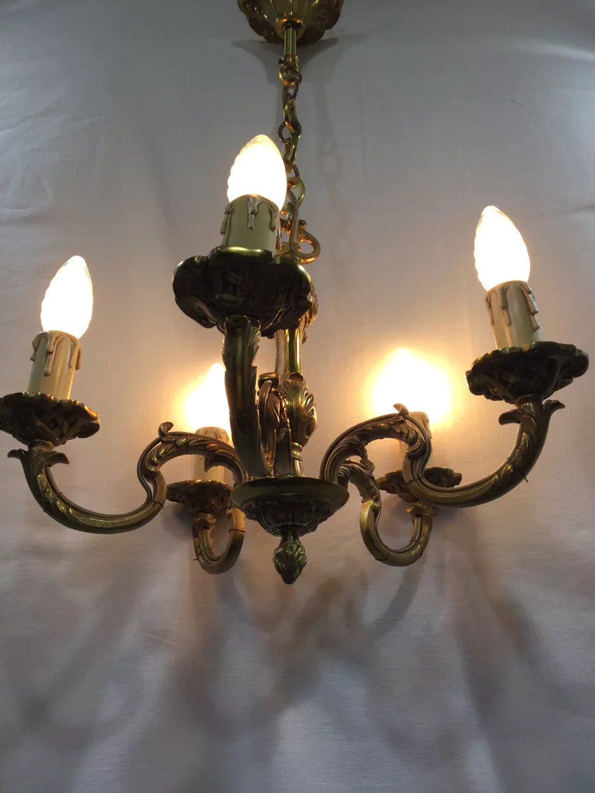 Bronze Chandelier With 5 Lights-photo-7