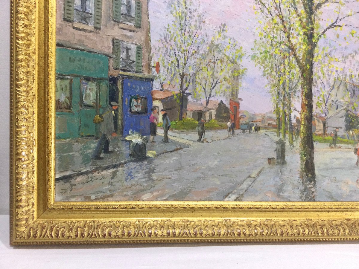 E. Febvre - Oil On Panel “street Scene”	-photo-4