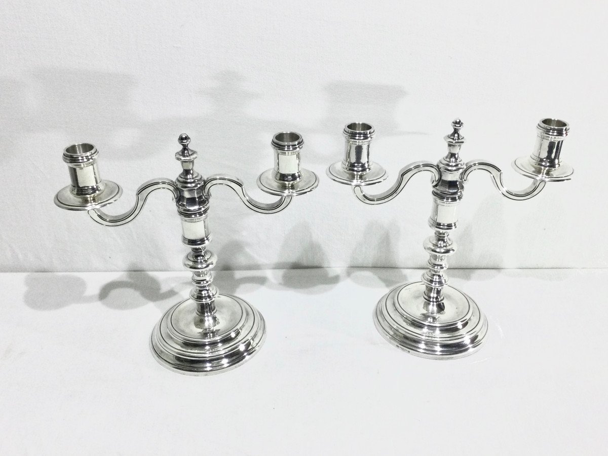 Christofle - Paire De Bougeoirs -photo-2