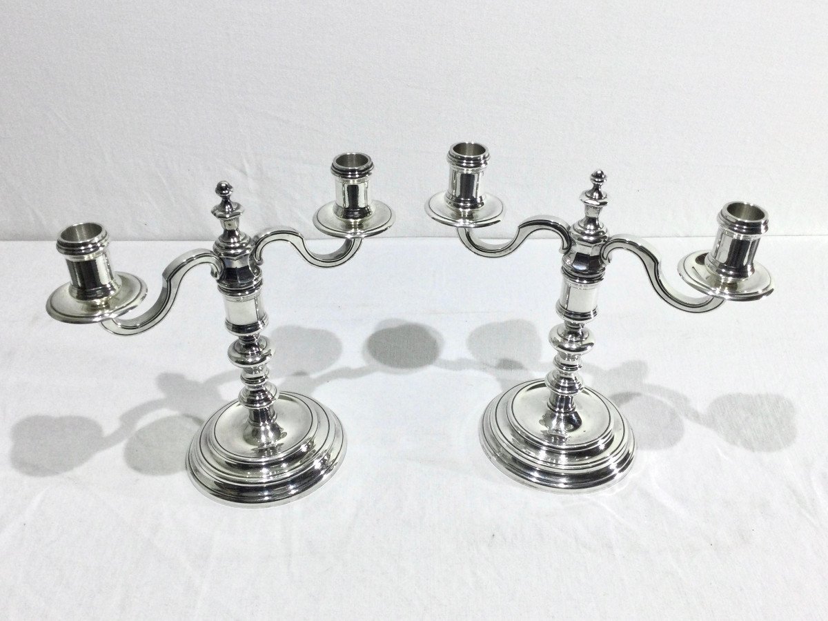 Christofle - Paire De Bougeoirs -photo-4
