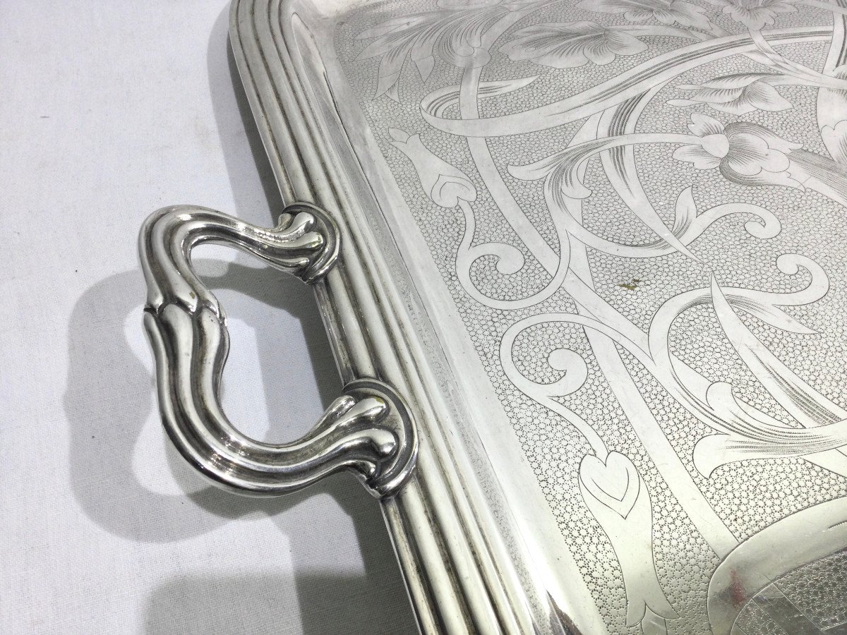 Christofle - Large Silver Metal Serving Tray-photo-1